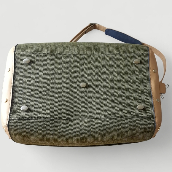 SAMSONITE Doctors Bag MCM Weekender Barrel Herringbone Rivets Strap Key Lock - Picture 14 of 16